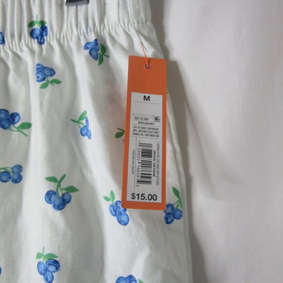 Colsie Boxer Pajama Shorts White Blue Floral Loungewear Size Medium NWT - Picture 3 of 7